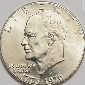 1976 D Eisenhower Dollar Type 2 Bicentennial Gem BU US Coin